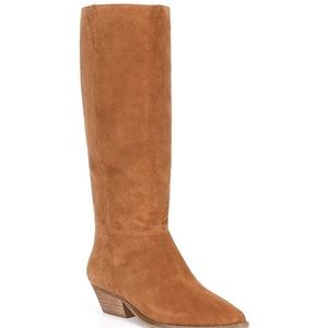 New in box chestnut brown suede knee boots